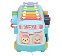 HUSHUI Juguete de Autobús Musical para Niños de 1 a 3 Años, Alfabeto Colorido, Aprendizaje Divertido, Xilófono Multifuncional, 20,5x12x13cm (Verde)