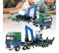 HUSHUI Juguete de Excavadora de Aleación 1:50, Modelo de Coche de Ingeniería Duradero para Tiempo de Juego de Niños, Diseño Simulado de Mano de Obra Exquisita