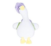 HUSHUI Juguete de Lujoso de Pato de Flores, Lindo Animal de Peluche con Sombrero Floral y Mochila, Ojos Suaves y Suaves Ojos Brillantes, Cabeza Borrosa para Niños Adultos Decoración (Púrpura)