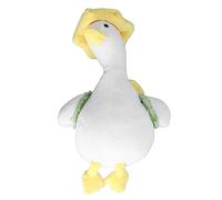 HUSHUI Juguete de Lujoso de Pato de Flores, Lindo Animal de Peluche con Sombrero Floral y Mochila, Ojos Suaves y Suaves Ojos Brillantes, Cabeza Borrosa para Niños Adultos Decoración (Amarillo)