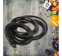 HUSHUI Juguete de Serpiente de Goma, Serpiente Artificial Elástica Suave para Decoraciones de Fiestas de Halloween y Bromas, Negro, 1,25 M de Longitud, Ideal para Asustar a Amigos (Negro)