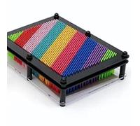 HUSHUI Juguete de Tablero de Arte con Pines 3D, Colorido y Creativo para Niños y Adultos, Diversión Educativa, Mejora la Imaginación con Patrones Increíbles, 17,8 X 12,5 Cm (Tablero Negro)