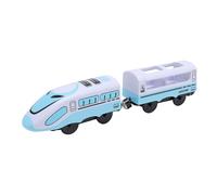 HUSHUI Juguete de Tren Eléctrico Niños Pequeños con Batería Conjunto Motorizado Compatible con Thomas Blue White