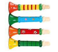 HUSHUI Juguete de Trompeta de Madera, Corneta Educativa para Niños, Instrumento Musical Ligero y Colorido Hecho de Madera