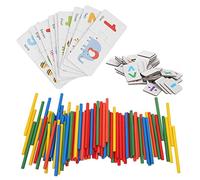 HUSHUI Juguete Educativo de Conteo de Números Matemáticos para Niños de 3 Años en Adelante Hecho de Madera No Tóxica 105 Palos (Emparejamiento de números)
