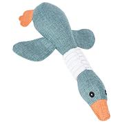 HUSHUI Juguete Masticable para Perros Squeaky Goose para Juegos Interactivos, Suministros Duraderos de Algodón y Lino para Mascotas, 13,0x9,1x2,5 Pulgadas (Azul Marino)