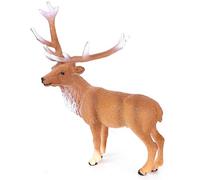HUSHUI Juguete Modelo de Simulación de Ciervo Rojo Macho, Estatua de Animal Vívida para Educación y Decoración, Plástico Seguro, 11,5 X 5 X 12 Cm, 1 Unidad