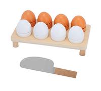 HUSHUI Juguetes de Cocina para Niños, Lindos Juguetes de Huevo de Simulación Magnética para Diversión de Cocina Interactiva, Incluye 8 Huevos y Cuchillo de Madera, a Partir de 3 Años