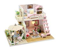 HUSHUI Kit de Artesanía de Madera para Casa de Muñecas en Miniatura, Bricolaje, con Luces LED, Regalo Creativo para Decoración del Hogar para Niños