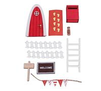 HUSHUI Kit de Puerta de Hadas Navideñas para Casa de Muñecas, Mini Artesanía de Madera para Niños, Aprendizaje Educativo Mágico