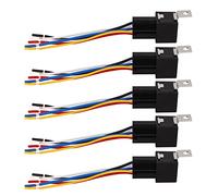 HUSHUI Kit de relé Automotriz de 5 Pines, 12 V, 40 A, Resistente Al Agua para Coches, Barcos, 5 Piezas de Contacto de Cobre Duradero