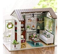 HUSHUI Kit Hecho a Mano en Miniatura para Casa de Muñecas, Diseño Adorable y Delicado para Decoración del Hogar, Material de Madera Seguro, para Amantes del Bricolaje (Buenos Tiempos)