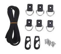 HUSHUI Kit Profesional de Cuerda Elástica para Kayak, Hebillas Tipo D, Cuerda Elástica para Kayak para Aparejos de Cubierta en Kayaks, Barcos, Canoas
