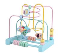 HUSHUI Laberinto de Círculos Alrededor de Cuentas Juguete Educativo para el Aprendizaje Temprano para Niños de 3 Años en Adelante Juguete de Rompecabezas Interactivo de Madera 22,5 X 15 X 22 Cm