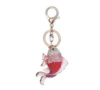 HUSHUI Llavero con Diamantes de Imitación, Colgante de Dorado, Elegante Llavero Decorativo para Colgar en Bolso o Coche, Material de Aleación, 5,1 "de Longitud Total