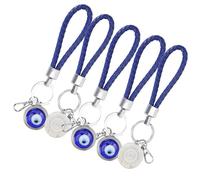 HUSHUI Llavero de Ojo de la Suerte con Amuleto Turco Azul, Colgante de Protección Duradero para Manualidades de Regalo Navideño, 5 uds.
