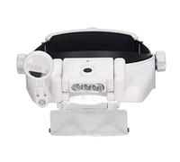 HUSHUI Lupa de Cabeza LED Recargable con Lentes Ajustables para Leer y Reparar, Uso Cómodo con Anteojos de 4 Piezas, Material ABS