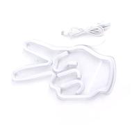 HUSHUI Luz LED de Neón, Innovadora Lámpara USB con Gesto de Victoria para Decoración del Hogar y Uso Nocturno, 13,8x7,3 Pulgadas
