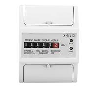 HUSHUI Medidor Eléctrico de Carril Din Monofásico Digital de 220V para Monitoreo de Energía con Pantalla LCD, Medición de Diseño Compacto de 99999,1kWh (20(80) A)