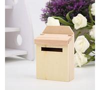 HUSHUI Mini Buzón de Casa de Muñecas 1:12 con Textura Pintoresca, Decoración DIY para Escena de Casa de Muñecas a Escala 1/12, Buzón de Madera con Tapa