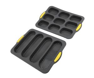 HUSHUI Mini Juego de Moldes para Pan, Bandeja para Hornear de Silicona Antiadherente Flexible para Recetas de Pan de Cocina Casera