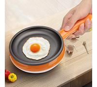 HUSHUI Mini Sartén Eléctrica Antiadherente Multifunción para Desayunos Rápidos Cocina Fácil en Naranja 30x15x5,5cm