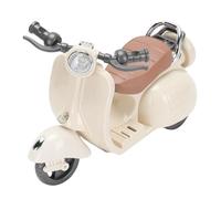 HUSHUI Mini Scooter de Muñecas Eléctricas con Música y Luces, Adornos de Escritorio de Juguete de Vehículos de Muñecas Giratorias (Beige)
