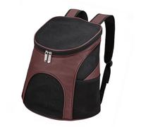 HUSHUI Mochila Transportadora Transpirable para Mascotas, Diseño Plegable y a Prueba de Golpes para Gatos, Viaje Cómodo con Asa de Transporte, Hecha de crepé de China, 1 Unidad (Café)