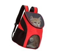 HUSHUI Mochila Transportadora Transpirable para Mascotas, Diseño Plegable y a Prueba de Golpes para Gatos, Viaje Cómodo con Asa de Transporte, Hecha de crepé de China, 1 Unidad (Roja)