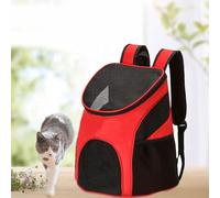HUSHUI Mochila Transportadora Transpirable para Mascotas, Diseño Plegable y a Prueba de Golpes para Gatos, Viaje Cómodo con Asa de Transporte, Hecha de crepé de China, 1 Unidad (Roja)