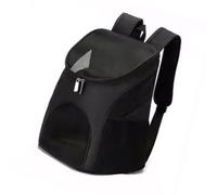 HUSHUI Mochila Transportadora Transpirable para Mascotas, Diseño Plegable y a Prueba de Golpes para Gatos, Viaje Cómodo con Asa de Transporte, Hecha de crepé de China, 1 Unidad (Negra)