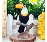HUSHUI Modelo de Animal Vívido, Tucán Salvaje de Juguete para Niños, Simulación de Plástico Ecológico, Decoración del Hogar de 2,4 "X 1,6" X 3,7"