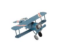 HUSHUI Modelo de Avión Vintage, Decoración Artística de Hierro para Consola Central de Coche, Accesorio de Fotografía, Construcción de Hierro Resistente, Aprox. 10x9x5cm (Azul)