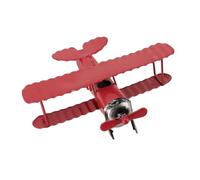 HUSHUI Modelo de Avión Vintage, Decoración Artística de Hierro para Consola Central de Coche, Accesorio de Fotografía, Construcción de Hierro Resistente, Aprox. 10x9x5cm (Rojo)