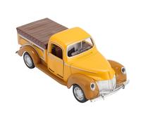 HUSHUI Modelo de Camioneta Pickup a Escala 1:28, Juguete Clásico de Aleación Vintage para Decoración del Hogar y Colección para Niños, 14x5,5 Cm (Amarillo)