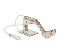 HUSHUI Modelo de Excavadora Hidráulica DIY, Juego de Juguetes de Experimentos Científicos Educativos para Niños de 4 Años en Adelante, Madera Ecológica, 15 X 11 X 1 Cm