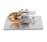 HUSHUI Modelo de Motor de Aire Caliente Base de Madera de Velocidad Ajustable Exquisita para Proyectos Educativos de Física 15,5x8x7cm
