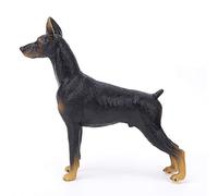 HUSHUI Modelo de Perro de Simulación, Juguete Doberman Negro para Niños Que Aprenden y Juegan, 16,3 X 4,8 X 15,2 Cm, Plástico Ecológico Seguro