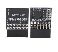 HUSHUI Módulo TPM 2.0, Chip de Seguridad de 14 Pines 2x7P para Placa Base con Soporte de Cifrado TPM 2.0, Compatible con 11 10 8.1 7 32 64 bits