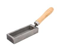 HUSHUI Molde de Fundición de Barra de Oro, Molde de Lingote de Plata de Acero de Aleación Portátil de 4 Pulgadas con de Madera de Haya para Fundición de Metales Dorados y Plateados