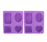 HUSHUI Molde de Silicona de 2 Uds, Molde para Hornear Hecho a Mano DIY de 4 Rejillas con Material de Calidad Alimentaria Resistente Al Calor, para Hacer Pasteles, Gelatina de