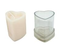 HUSHUI Molde de Vela de corazón de Amor 3D de Silicona, Molde de Vela Hecho a Mano en Forma de Amor, Molde de Vela de plástico con Forma de Amor, aromaterapia, Herramienta para Hacer Velas de