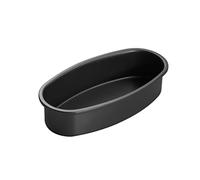 HUSHUI Molde Ovalado para Tarta de Queso, Acero Al Carbono Antiadherente, para Hornear y Cocinar en Casa, 9,1x4,7x2,0 Pulgadas (Negra)