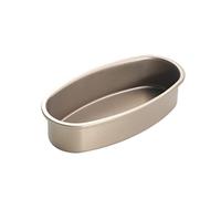 HUSHUI Molde Ovalado para Tarta de Queso, Acero Al Carbono Antiadherente, para Hornear y Cocinar en Casa, 9,1x4,7x2,0 Pulgadas (Oro)