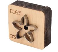 HUSHUI Molde para Cortar Cuero, Troquel en Forma de Flor con Base de Madera Maciza y Cortador de Acero Al Carbono, para Hacer Colgantes y Proyectos de Manualidades (35mm)