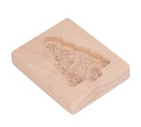 HUSHUI Molde para Galletas de Madera Tallada, Sello de Prensa para Galletas Grabado con Suave para, Magdalenas de Jengibre, Fácil de Almacenar (árbol de navidad)