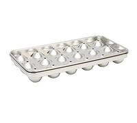 HUSHUI Molde para Hielo de Acero Inoxidable 304, Bandeja para 18 Cubitos de Hielo para Restaurante, Bar, Bebidas y Vino, con Diseño de Borde Redondo, No Fácil de