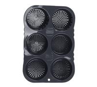HUSHUI Molde para Pan de Hamburguesa de 6 Cavidades, Molde para Hornear de Silicona Reutilizable Plegable Resistente Al Calor -40F a 446F, para Cocina, Horno, Microondas y Congelador