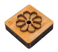HUSHUI Molde para Recortar Cuero con Forma de Flor, Troquel de Acero Al Carbono con Base de Madera Maciza para Hacer Decoraciones de Bolsos y Llaveros (45mm)