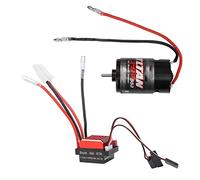 HUSHUI Motor Cepillado 550 Con Controlador De Velocidad A Prueba De Agua De ESC 360A Para Coche RC 1/10 - Aleación De Aluminio Negro (historia)